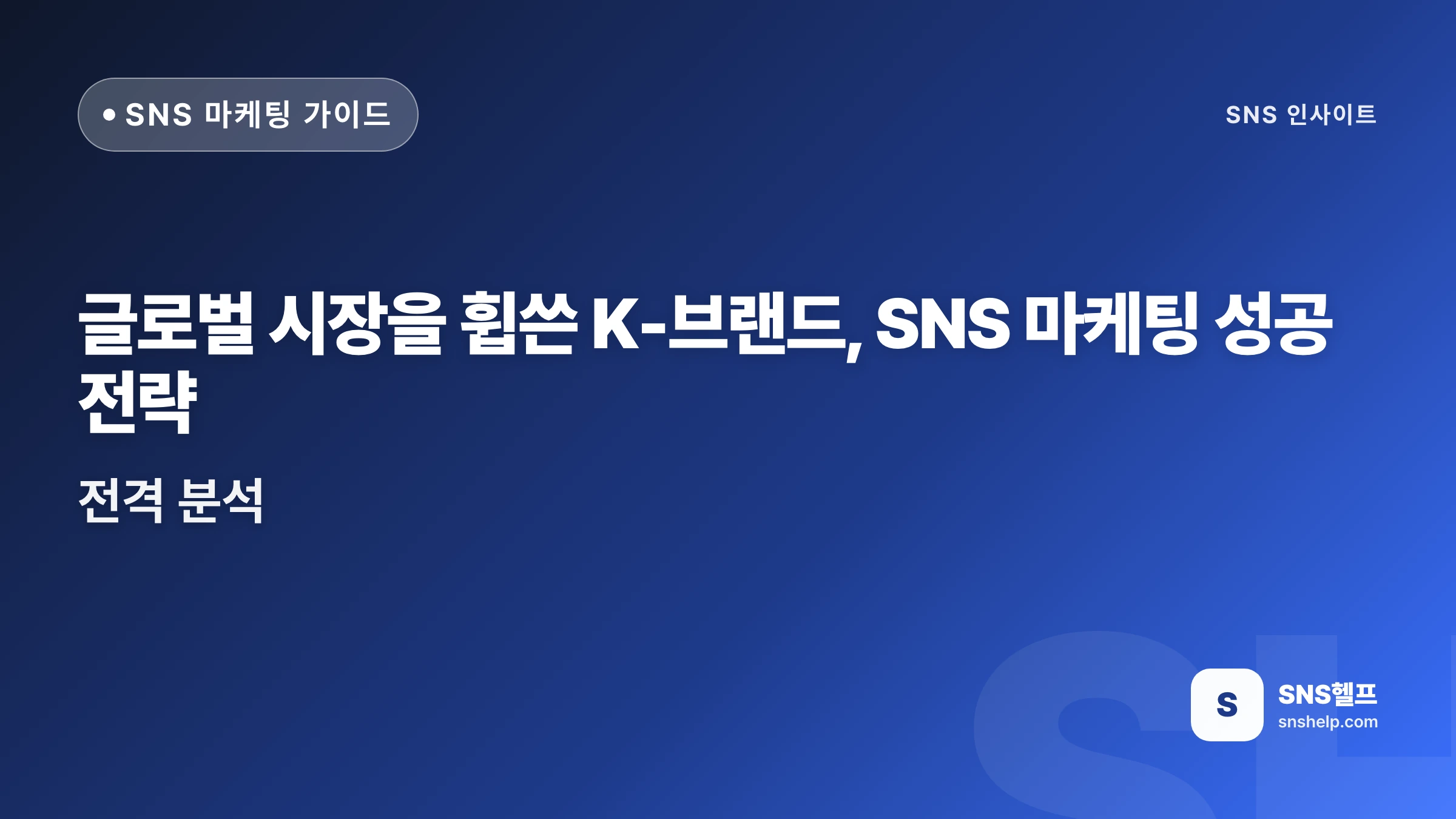 글로벌 시장을 휩쓴 K-브랜드, SNS 마케팅 성공 전략 전격 분석