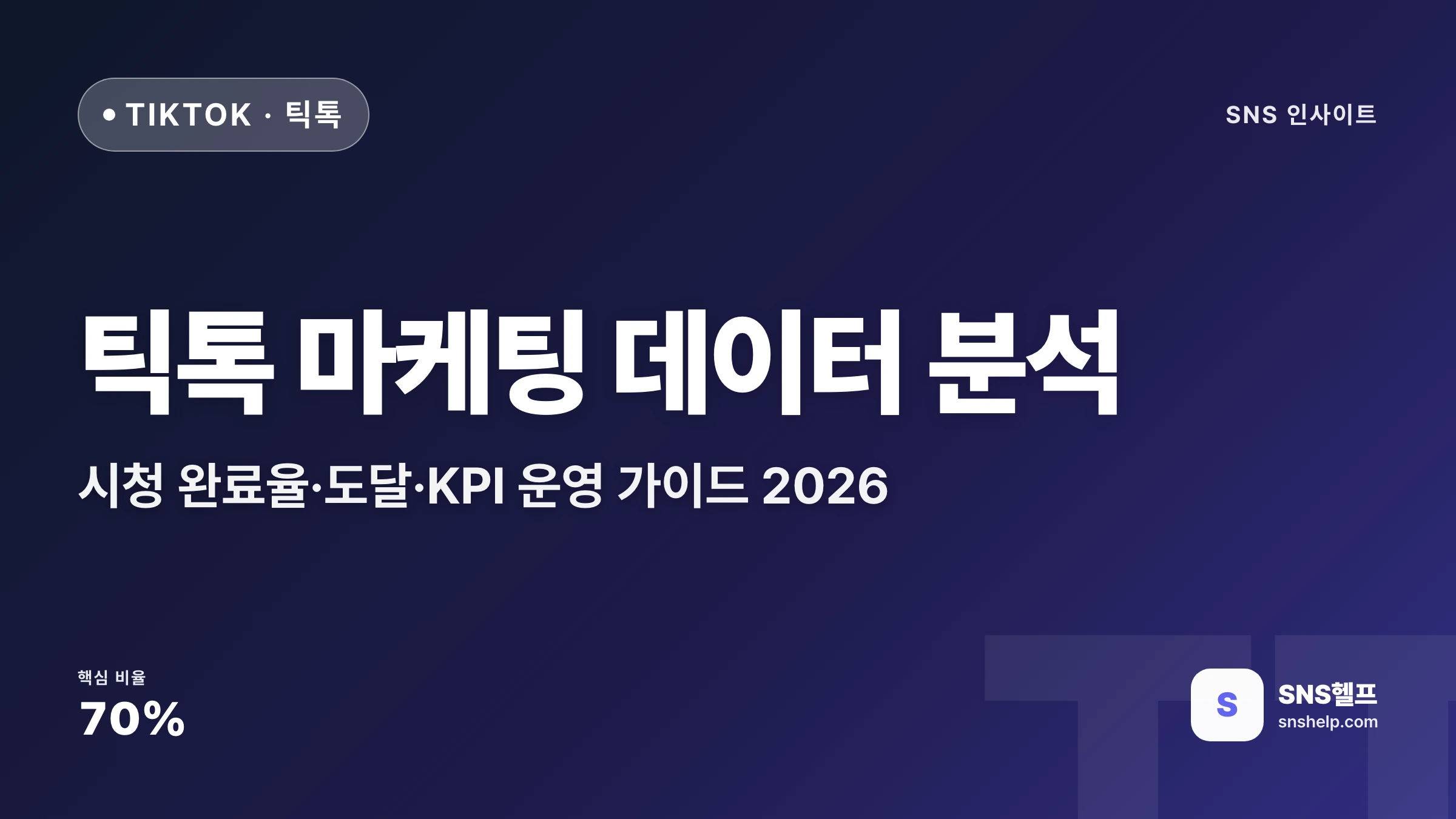 틱톡 마케팅 데이터 분석 — 시청 완료율·도달·KPI 운영 가이드 2026