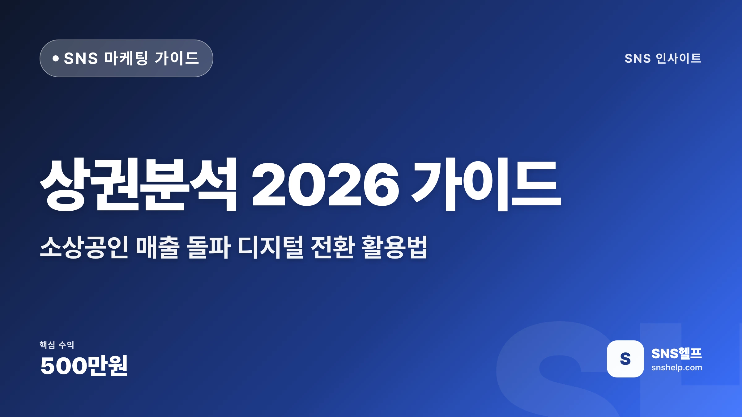 상권분석 2026 가이드 — 소상공인 매출 돌파 디지털 전환 활용법