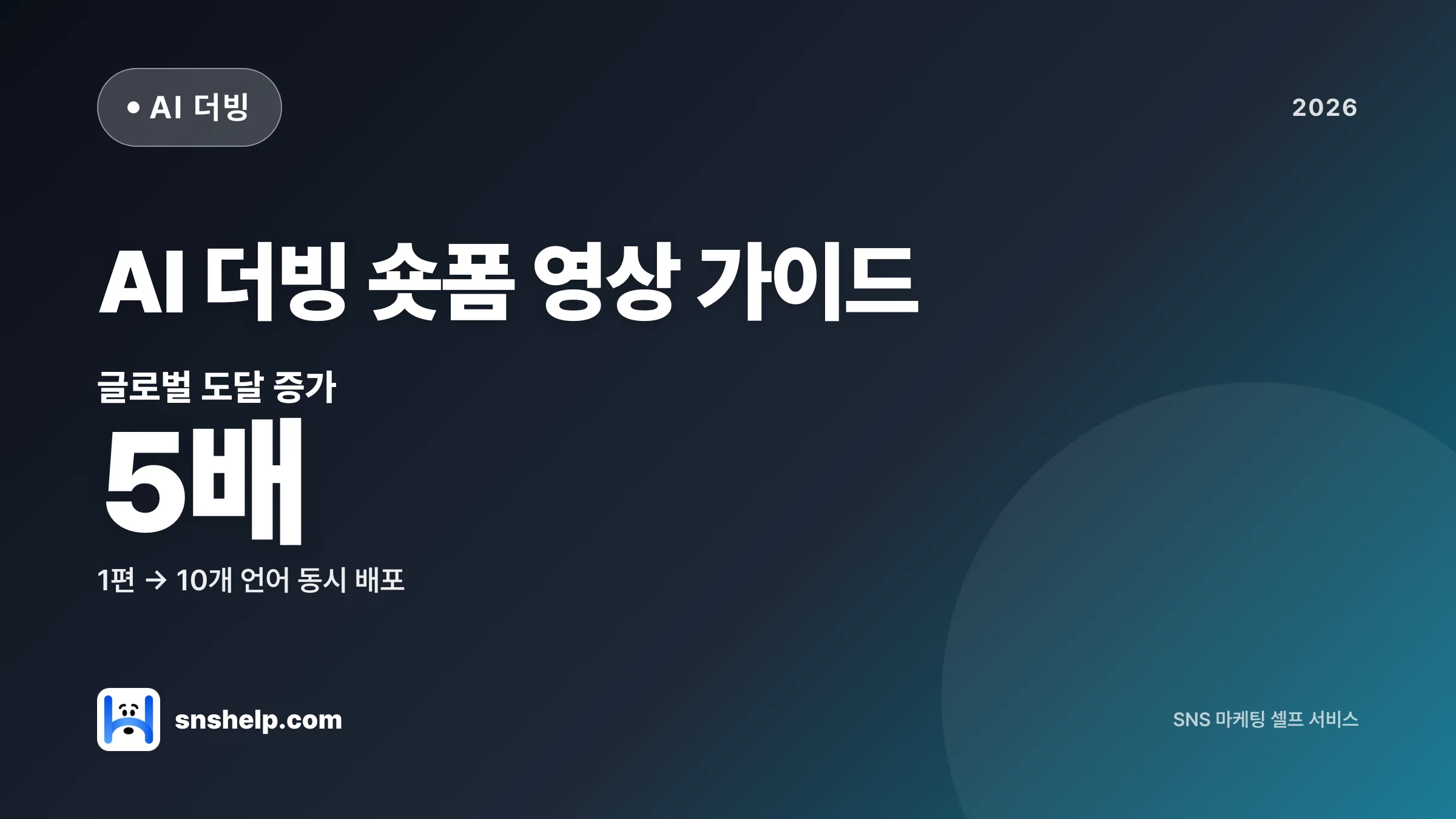 AI 더빙으로 틱톡·유튜브 숏폼 영상 만들기 완벽 가이드 2026 | SNS헬프