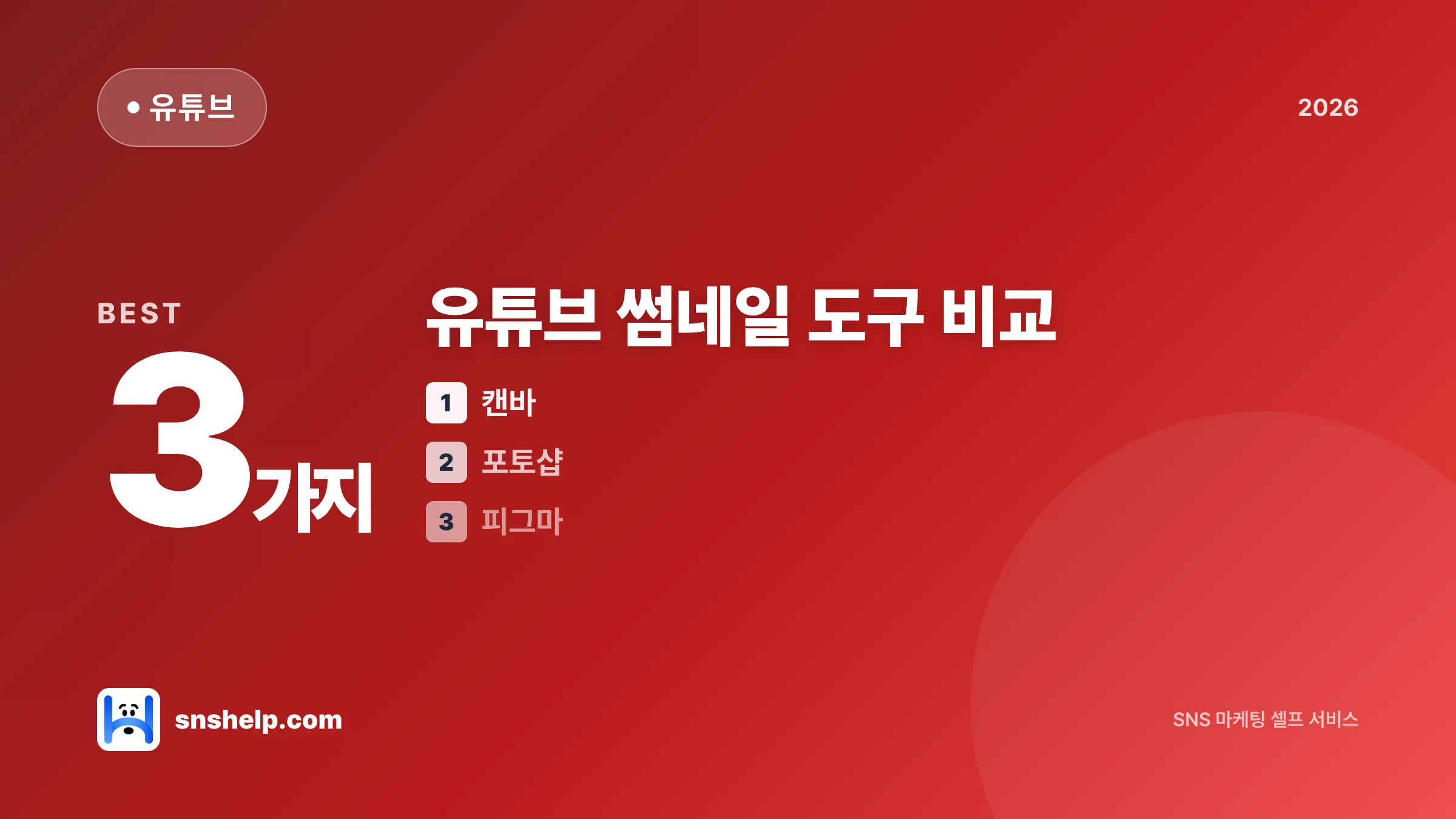 유튜브 썸네일 제작 도구 비교 — 캔바 vs 포토샵 vs 피그마 가이드