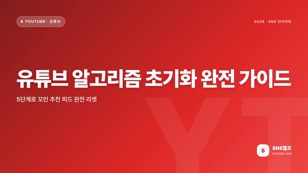 유튜브 알고리즘 초기화 완전 가이드: 5단계로 꼬인 추천 피드 완전 리셋