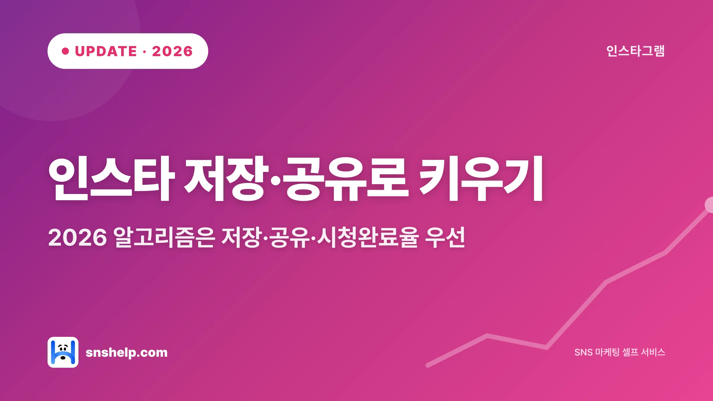 인스타 키우기 2026 — 저장·공유 기반 노출 + 릴스 최적화
