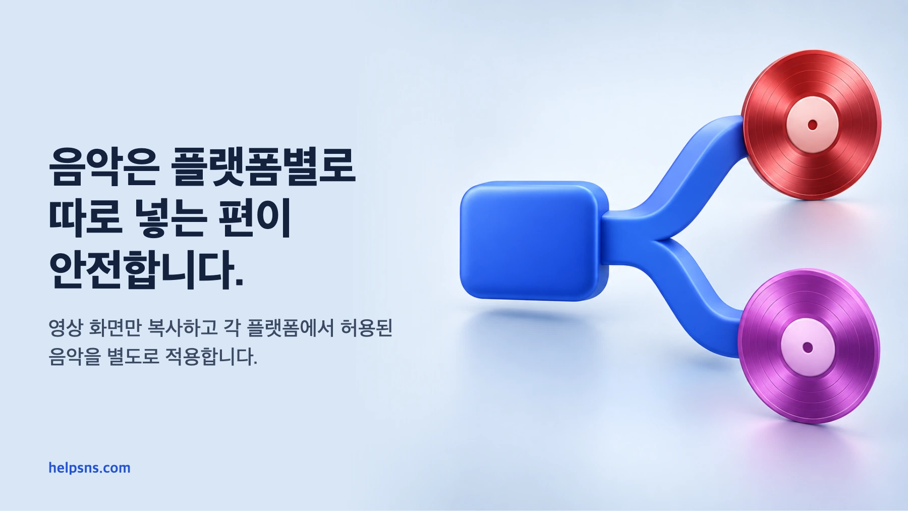 유튜브와 인스타그램 릴스/스토리에 같은 홍보 영상을 올릴 때 배경음악은 어떻게 골라야 하나요?