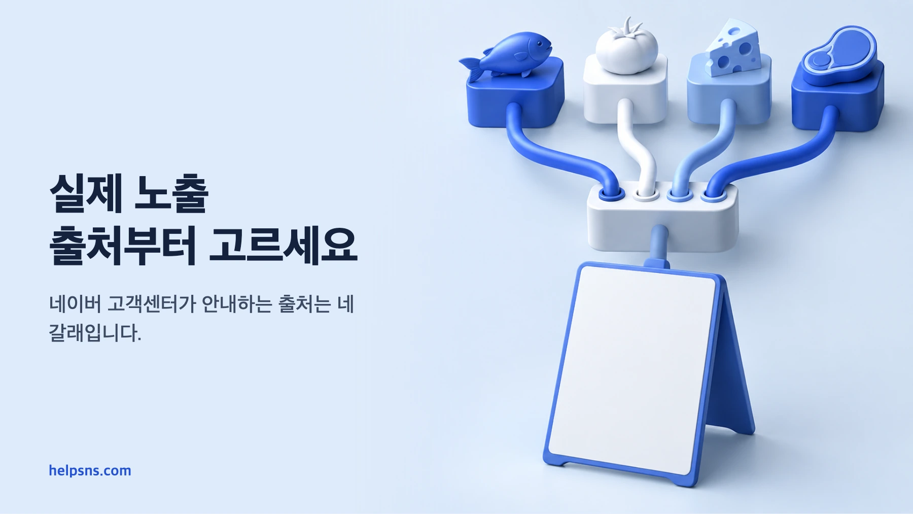 네 가지 메뉴 정보 공급원이 하나의 플레이스 매장 메뉴로 이어지는 입체 관계도